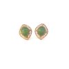 18K gold diamond nephrite cat's eye earrings