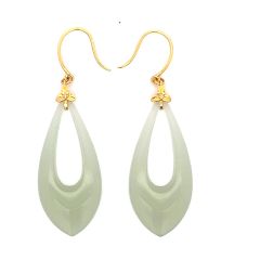 18K yellow gold nephrite Jade Earrings