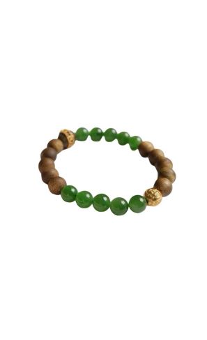 Hetian Jade Qinnan Agarwood  Bracelet