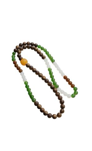 Hetian jade multicolored 6mm three-wrap bracelet/necklace