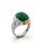 18k white gold and yellow gold green jadeite ring