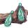 18k white gold bicolor jadeite and gem-stones dangle earring