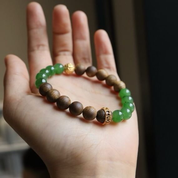 Hetian Jade Qinnan Agarwood  Bracelet, 4 image