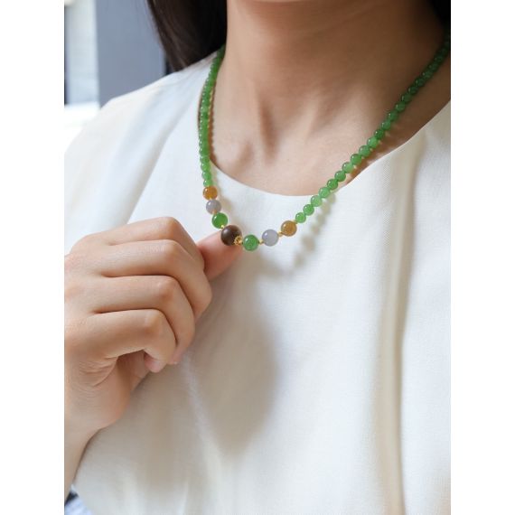 Hetian Jade Jasper 5mm Necklace, 4 image